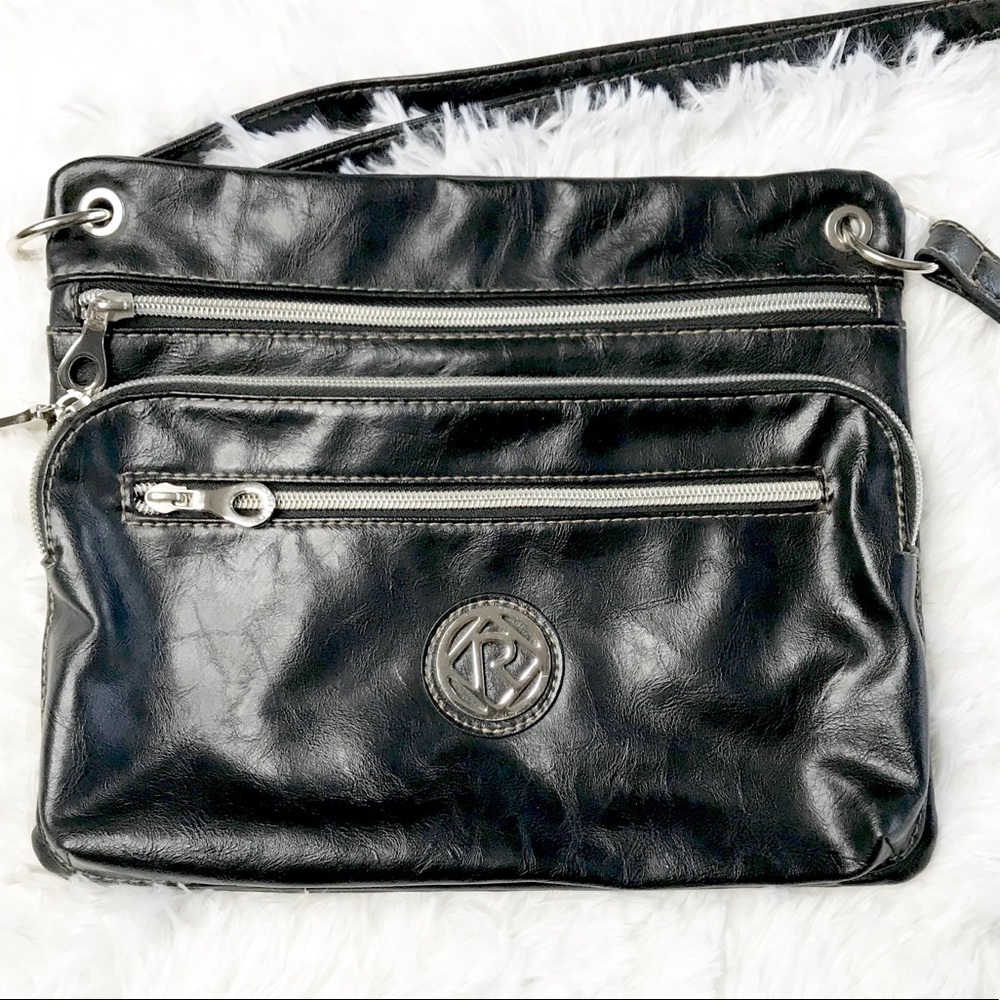 Relic black leather purse crossbody